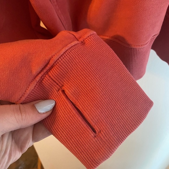 Joy Lab 1/2 Zip Sweatshirt Coral Pink Fleece Pullover Cotton Sz Medium LIKE NEW - Picture 6 of 9